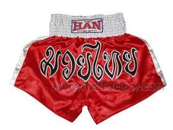 Шорти для муай-тай Han Muay Thai Boxing Shorts Червоно-білий розмір XL HMTBSRWH фото