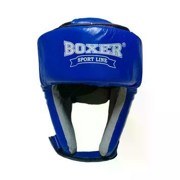 Шолом для змагань Boxer Competition Leather Headgear Синій розмір Універсальний BCLHBL фото