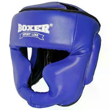 Шолом тренерувальний Boxer Training Leather Headgear Синій розмір Універсальний BTLHBL фото