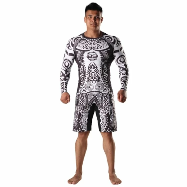 Шорти Berserk MMA African Mask Shorts Чорно-білий розмір S BMAMSBWH фото
