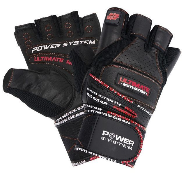 Тренажерні рукавички Power System Ultimate Motivation Чорно-червоний (PS-2810) розмір S PSUMBR2810 фото