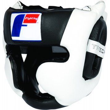 Шолом тренувальний Fighting Tri-Tech Full Training Headgear Чорно-білий (FSPFF) розмір L (пожовкла лейба) FTTFTHBWH фото