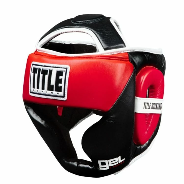 Шолом тренувальний Title Gel E-Series Full Coverage Headgear Чорно-червоний (ESCHG) розмір М TCFCTH2B фото