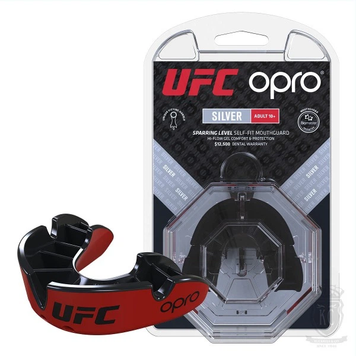 Капа дитяча Opro UFC Silver Червоно-чорна Розмір Youth OUSY фото