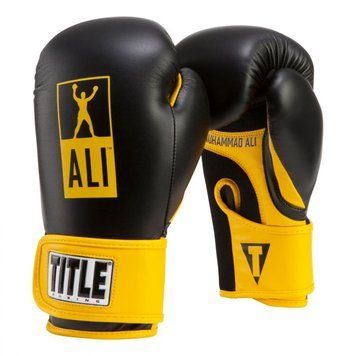 Дитячі боксерські рукавиці Title Ali Youth Boxing Gloves Чорно-жовтий( ALIKG) 8 унцій TAYBG8 фото