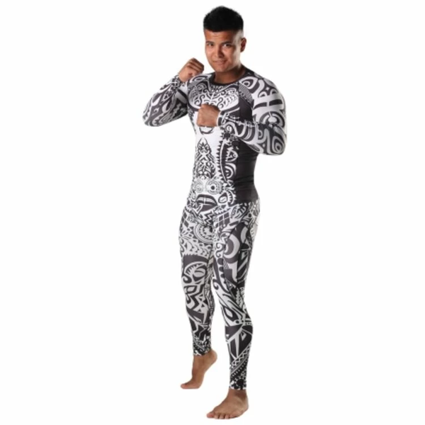 Рашгард Berserk MMA African Mask Чорно-білий розмір S BMAMBWH фото